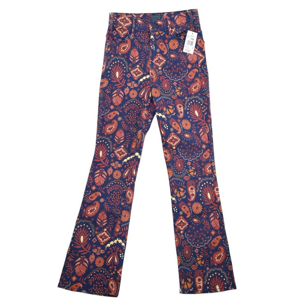NWT Mother The Hustler Flood Henna Happiness Paisley Jeans Sz 27 $238